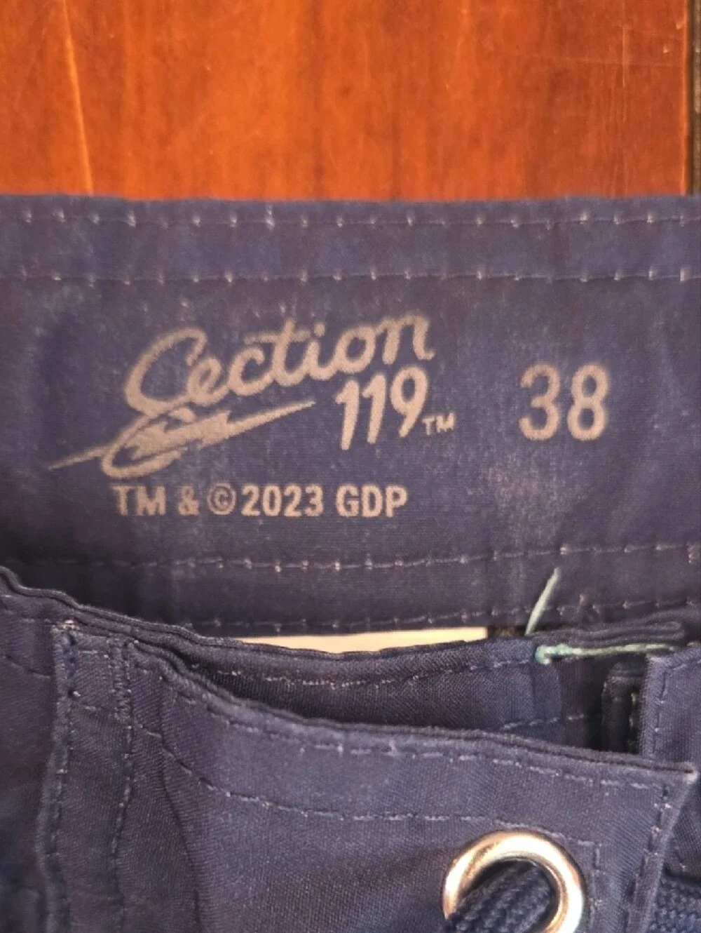 Section 119 Grateful Dead Light Blue Men's Swim Board Shorts with Navy Waistband